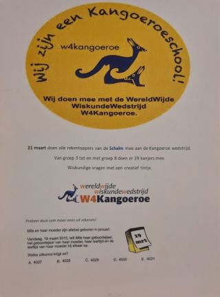 Kangoeroewedstrijd op 21 maart